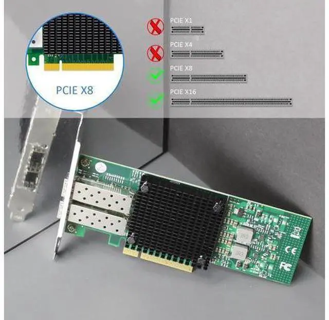Alt view image 5 of 6 - GLOTRENDS ST7286 Dual Port 10GbE SFP+ PCIe 3.0 x8 Network Adapter Card, Mellanox ConnectX-3, RDMA (RoCE), for Server & Storage