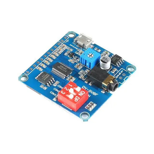 Alt view image 2 of 6 - DY-SV8F Voice Playback Module MP3 Player Music Board One on One Trigger Serial Adapter Control Playback Module Micro USB UART I/O Voice Broadcast Function Amplifier Board
