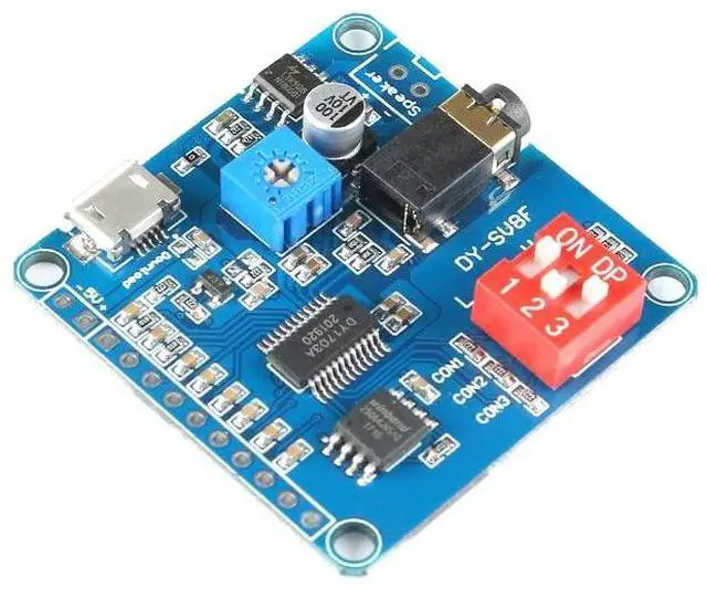 Main image of DY-SV8F Voice Playback Module MP3 Player Music Board One on One Trigger Serial Adapter Control Playback Module Micro USB UART I/O Voice Broadcast Function Amplifier Board