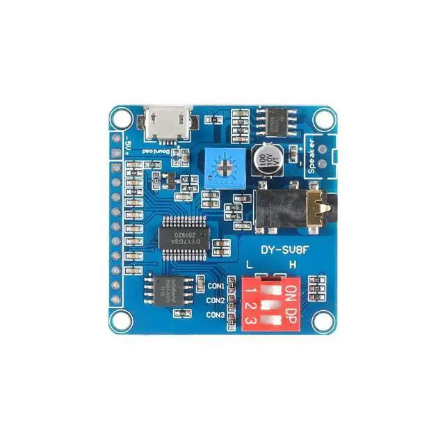 Alt view image 4 of 6 - DY-SV8F Voice Playback Module MP3 Player Music Board One on One Trigger Serial Adapter Control Playback Module Micro USB UART I/O Voice Broadcast Function Amplifier Board