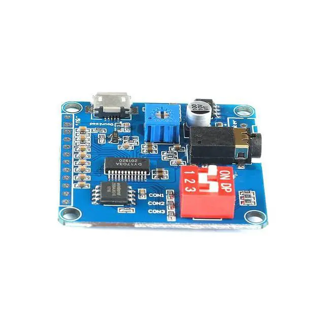 Alt view image 3 of 6 - DY-SV8F Voice Playback Module MP3 Player Music Board One on One Trigger Serial Adapter Control Playback Module Micro USB UART I/O Voice Broadcast Function Amplifier Board