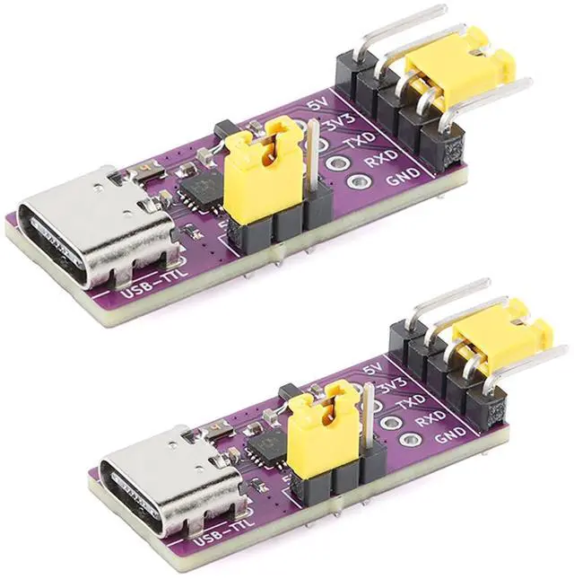 Main image of 2 Pack CH343P USB to Serial Port Module 6Mbps 5V 3.3V TTL UART CH343 Debugging Burning Downloading Type-C Switch Instead CH340