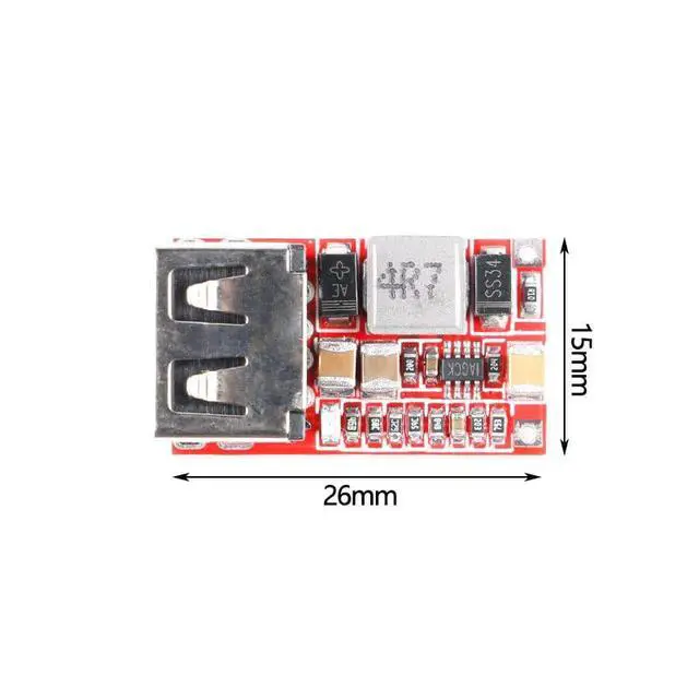 Alt view image 5 of 6 - 5pcs DC-DC Buck Step Down Converter 6-24V to 5V 3A USB Step Down Module Efficiency 97.5% Power Adapter for Car Power USB Mobile Phone Charger