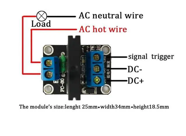 Alt view image 2 of 7 - 1 Channel 5V Low Level Trigger Solid State Relay Module with Fuse, 1 Way 250V 2A for Industrial Control Applications