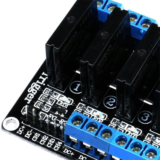 Alt view image 6 of 6 - 4 Channel 5V Low Level Trigger Solid State Relay Module with Fuse, 4 Way 250V 2A for Industrial Control Applications