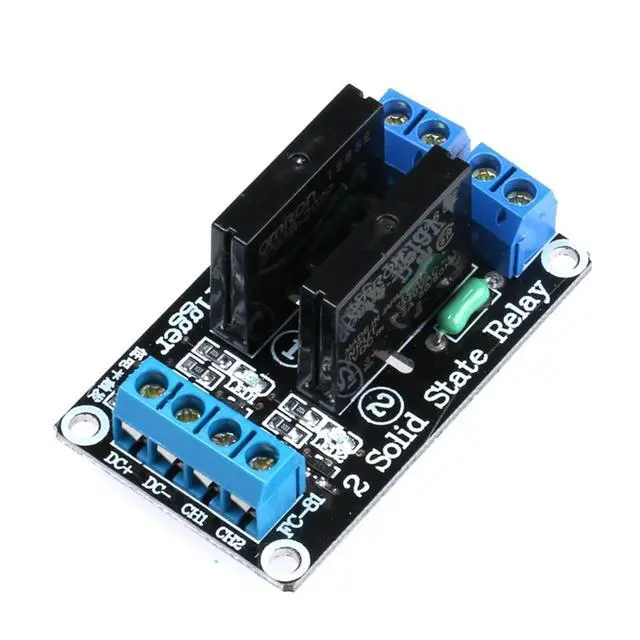Alt view image 3 of 7 - 2 Channel 5V Low Level Trigger Solid State Relay Module with Fuse, 2 Way 250V 2A for Industrial Control Applications