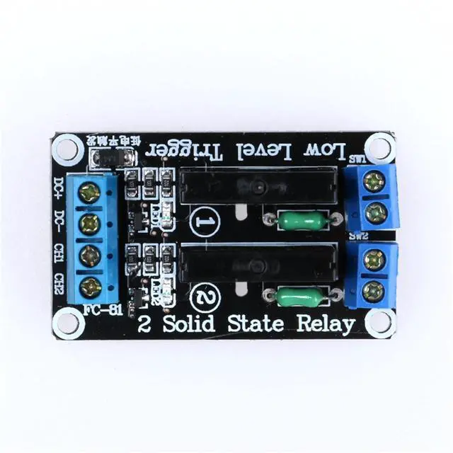 Alt view image 5 of 7 - 2 Channel 5V Low Level Trigger Solid State Relay Module with Fuse, 2 Way 250V 2A for Industrial Control Applications