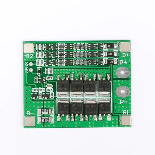 Alt view image 4 of 5 - 3Pcs 3S 12V 25A Lithium Battery Protection Board 11.1V-12.6V 18650 Lithium Battery Balanced Function Board with USB Plug, Green Two-Terminal Connector