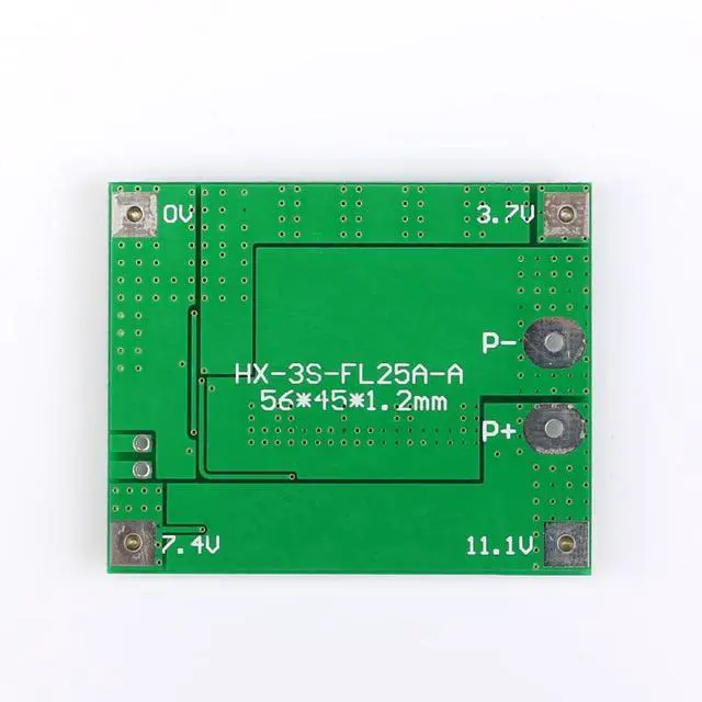Alt view image 5 of 5 - 3Pcs 3S 12V 25A Lithium Battery Protection Board 11.1V-12.6V 18650 Lithium Battery Balanced Function Board with USB Plug, Green Two-Terminal Connector