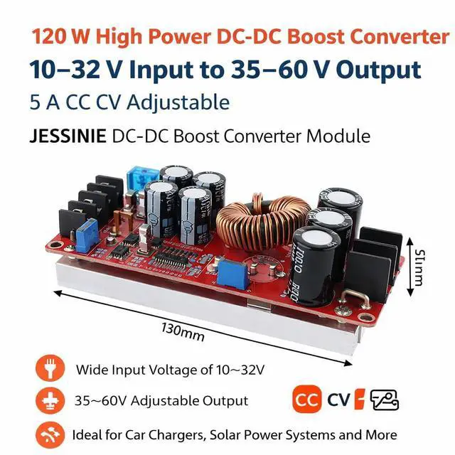 Alt view image 3 of 6 - DCDC Boost Converter Module, 1032 V Input to 3560 V Output, 5 A CC CV Adjustable, 120 W Max