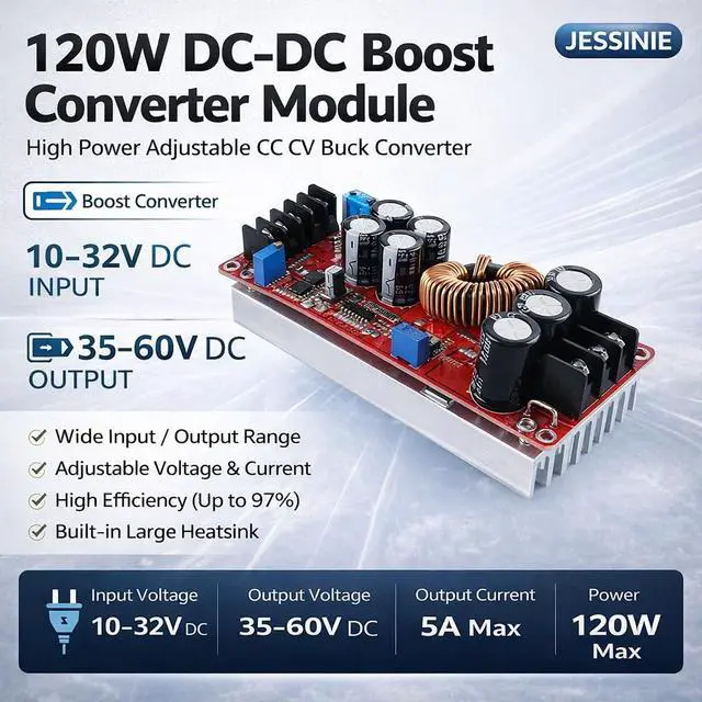 Alt view image 5 of 6 - DCDC Boost Converter Module, 1032 V Input to 3560 V Output, 5 A CC CV Adjustable, 120 W Max