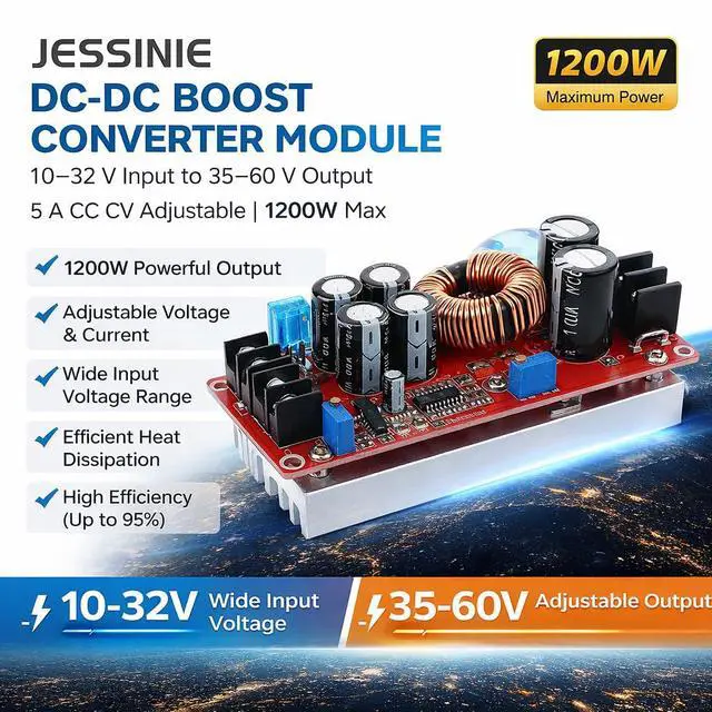 Alt view image 6 of 6 - DCDC Boost Converter Module, 1032 V Input to 3560 V Output, 5 A CC CV Adjustable, 120 W Max
