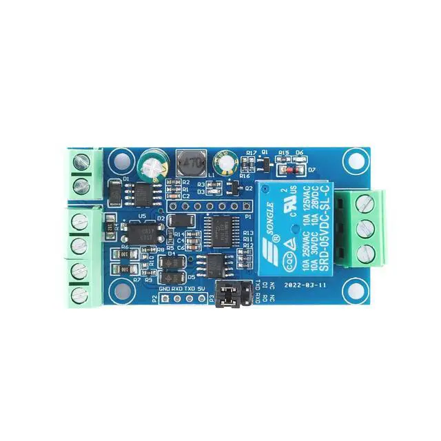 Alt view image 4 of 5 - 2Pcs 1 Channel Switch Relay Module Modbus Rtu Switching Input Output Relays Board with Anti-Reverse Connection Protection RS485 TTL Communication