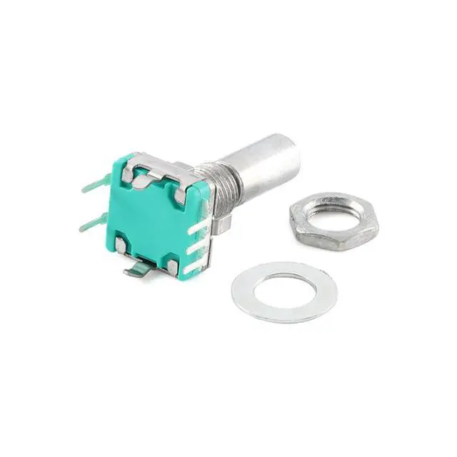 Alt view image 2 of 5 - 10Pcs EC11 Rotary Encoder Switch Digital Potentiometer 20MM with Switch 5 Pins D-Shaft with Nut and Washer