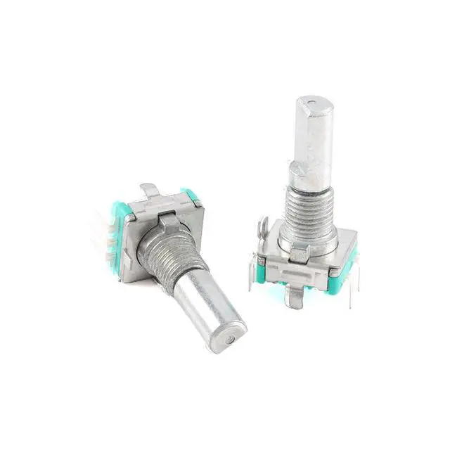 Alt view image 5 of 5 - 10Pcs EC11 Rotary Encoder Switch Digital Potentiometer 20MM with Switch 5 Pins D-Shaft with Nut and Washer