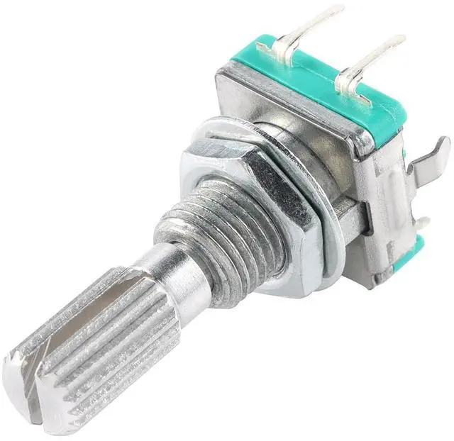 Alt view image 3 of 5 - 10Pcs EC11 Rotary Encoder Switch Digital Potentiometer 20MM with Switch 5 Pins Derrated Shaft with Nut and Washer