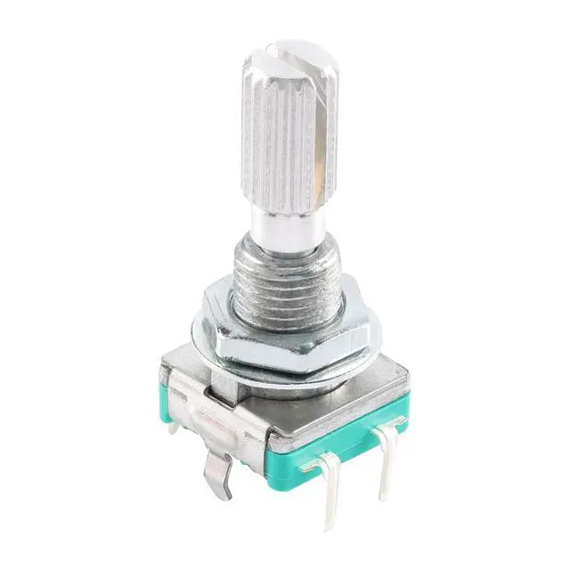 Alt view image 5 of 5 - 10Pcs EC11 Rotary Encoder Switch Digital Potentiometer 20MM with Switch 5 Pins Derrated Shaft with Nut and Washer