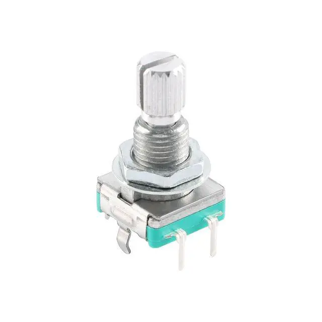 Alt view image 5 of 5 - 10Pcs EC11 Rotary Encoder Switch Digital Potentiometer 15MM with Switch 5 Pins Derrated Shaft with Nut and Washer
