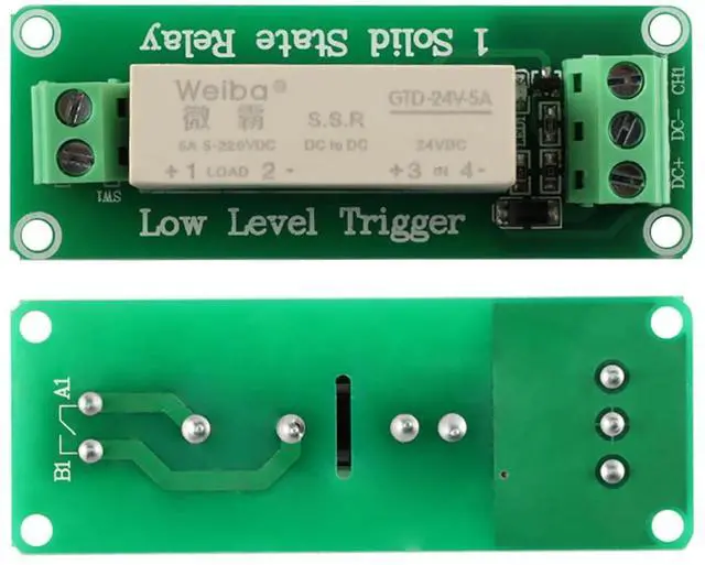Main image of 24V 1 Channel Solid State Relay Module, Low Level Trigger, 5A DC Control for Raspberry Pi