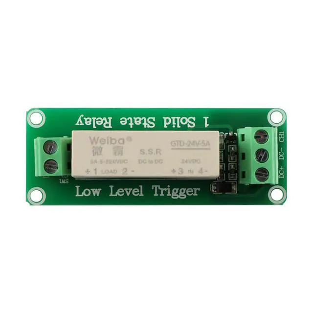 Alt view image 4 of 5 - 24V 1 Channel Solid State Relay Module, Low Level Trigger, 5A DC Control for Raspberry Pi