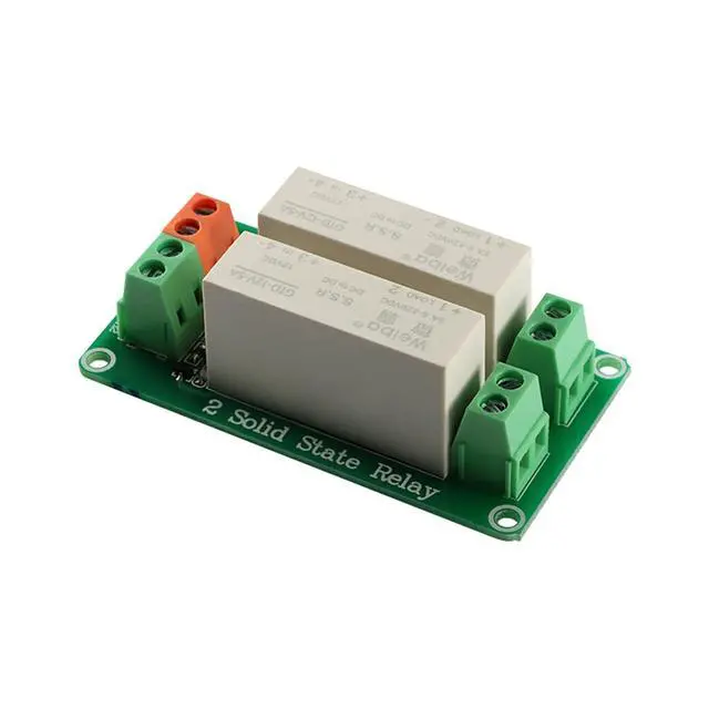 Alt view image 3 of 5 - 12V 2 Channel Solid State Relay Module, Low Level Trigger, 5A DC Control for Raspberry Pi
