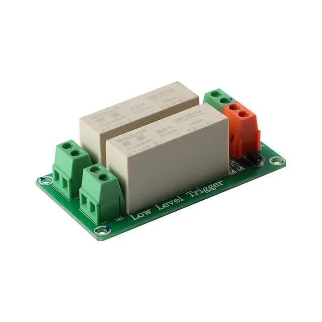Alt view image 3 of 5 - 24V 2 Channel Solid State Relay Module, Low Level Trigger, 5A DC Control for Raspberry Pi