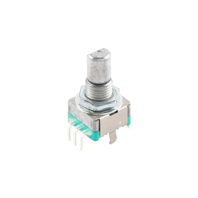 Alt view image 4 of 5 - 10Pcs EC11 Rotary Encoder Switch Digital Potentiometer 15MM with Switch 5 Pins D-Shaft with Nut and Washer