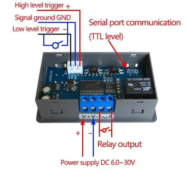 Alt view image 4 of 6 - DC12V LED Digital Time Delay Relay Module XY-WJ01 Programmable Control Switch Timer Circuit