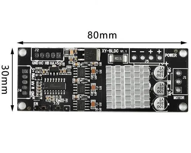 Alt view image 5 of 5 - XY-BLDC 3 Phase DC Brushless Hall Motor Controller Module 10KHz PWM 12V-30V 200W Brushless Motor Drive Board