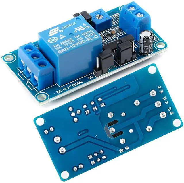 Main image of 12V Power On Time Delay Relay Module, Adjustable Delay Timer Circuit Board, for Automation Projects