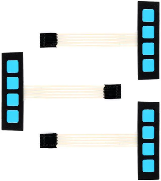 Main image of 3Pcs 1x4 Matrix Membrane Switch 68.9*10.7mm 4 Keys Switch Control Keyboard Keypad for Arduino No Word Microcontroller Extended Keyboard
