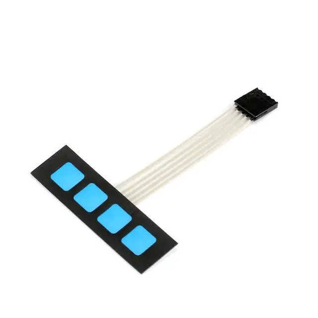 Alt view image 2 of 5 - 3Pcs 1x4 Matrix Membrane Switch 68.9*10.7mm 4 Keys Switch Control Keyboard Keypad for Arduino No Word Microcontroller Extended Keyboard