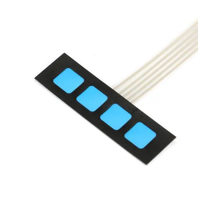 Alt view image 3 of 5 - 3Pcs 1x4 Matrix Membrane Switch 68.9*10.7mm 4 Keys Switch Control Keyboard Keypad for Arduino No Word Microcontroller Extended Keyboard