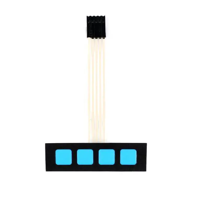 Alt view image 5 of 5 - 3Pcs 1x4 Matrix Membrane Switch 68.9*10.7mm 4 Keys Switch Control Keyboard Keypad for Arduino No Word Microcontroller Extended Keyboard