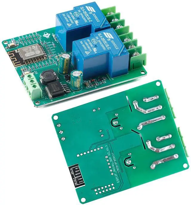 Main image of ESP8266 5V 30A Relay Module, 2 Channel ESP-12F Development Board for Smart Home IoT, DC7-80V Power Supply