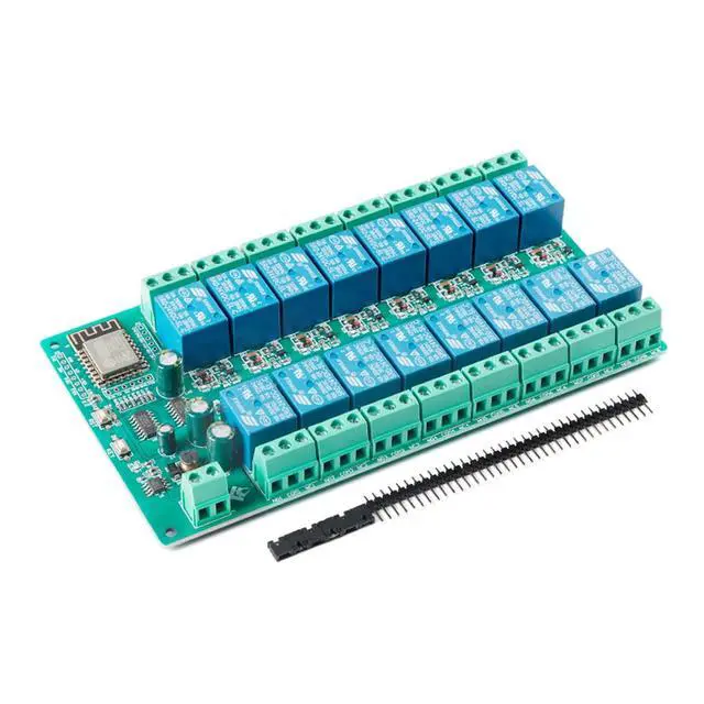 Alt view image 2 of 5 - ESP8266 24V Relay Module, 16 Channel 10A ESP-12F Development Board for Smart Home IoT, DC24V Power Supply