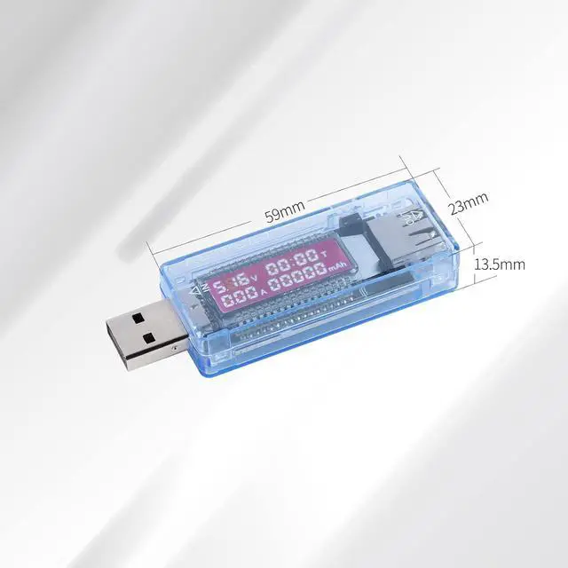 Alt view image 7 of 7 - KWS-V20 USB Tester Voltmeter Ammeter Multimeter 3-9V 0-3A LCD Digital Display Power Battery Tester for Power Capacity Mobile Phone Charger with Blue Shell