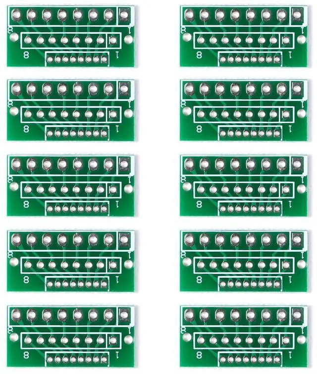 Main image of 10Pcs Interface board 1.27MM 2.0MM 2.54MM Adapter Board for Wireless Module Transfer Spacing 8 Pins 3 Rows 24 Holes