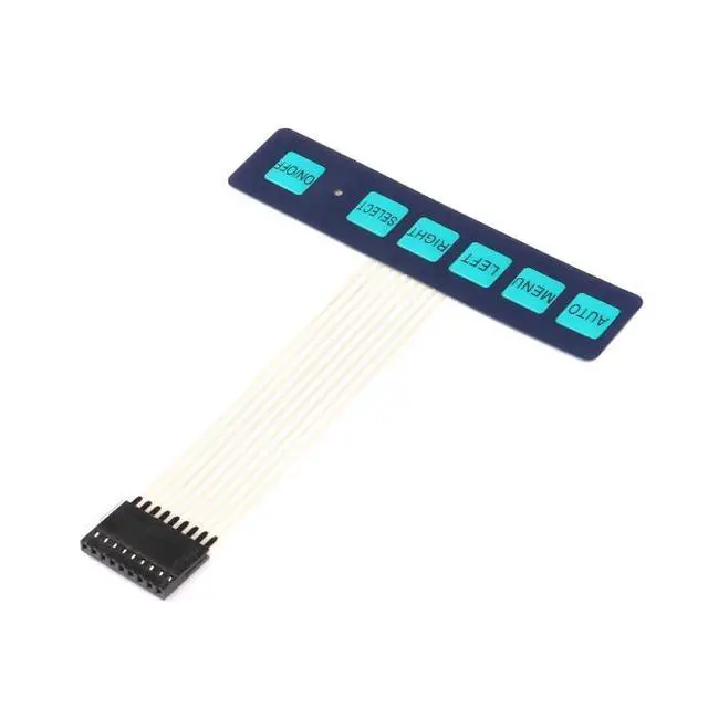 Alt view image 2 of 6 - 3Pcs 1x6 Matrix Array Membrane Switch Display Keypad Keyboard Switch 104*24mm 6 Keys with LED Light