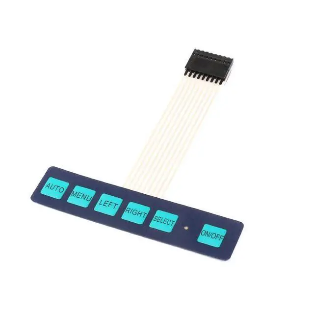Alt view image 3 of 6 - 3Pcs 1x6 Matrix Array Membrane Switch Display Keypad Keyboard Switch 104*24mm 6 Keys with LED Light