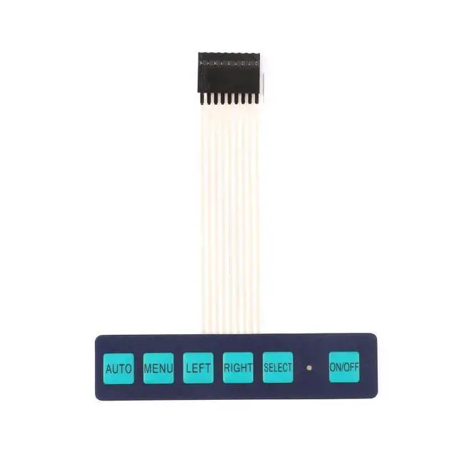 Alt view image 4 of 6 - 3Pcs 1x6 Matrix Array Membrane Switch Display Keypad Keyboard Switch 104*24mm 6 Keys with LED Light