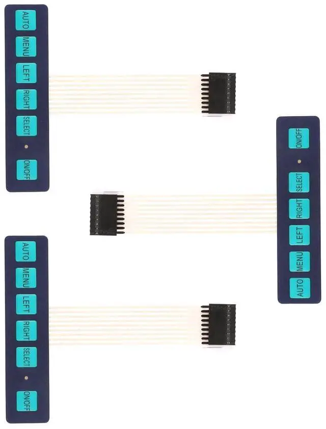 Main image of 3Pcs 1x6 Matrix Array Membrane Switch Display Keypad Keyboard Switch 104*24mm 6 Keys with LED Light