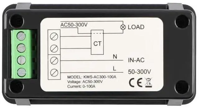 Alt view image 2 of 5 - AC Voltage Current Meter, Switching Transformer Voltage Monitor Tester 0-100A AC50-300V Voltage Current Power Electric Energy Electrical Multi Tester LCD Digital Display KWH Reader