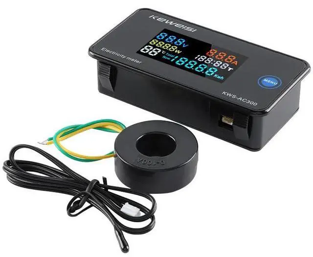 Main image of AC Voltage Current Meter, Switching Transformer Voltage Monitor Tester 0-100A AC50-300V Voltage Current Power Electric Energy Electrical Multi Tester LCD Digital Display KWH Reader