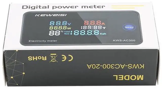 Alt view image 4 of 5 - AC Voltage Current Meter, Switching Transformer Voltage Monitor Tester 0-100A AC50-300V Voltage Current Power Electric Energy Electrical Multi Tester LCD Digital Display KWH Reader