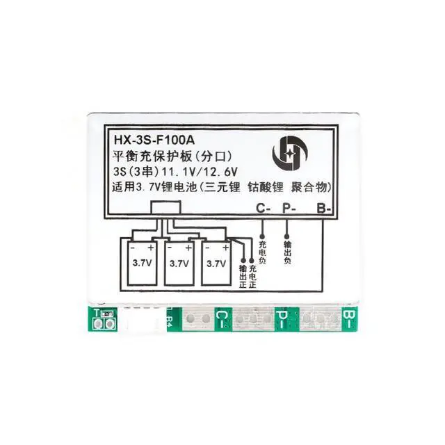 Alt view image 3 of 5 - 3S 12.6V 100A Li ion Lithium Battery PCB Protection Board 3 Cells 11.1V Polymer Balance Function Charge Module BMS Circuit Protection PCB Board