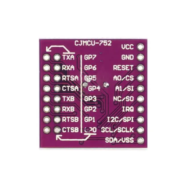 Alt view image 4 of 6 - 2Pcs SC16IS752 I2C SPI to UART Serial Adapter Module, Dual Channel UART Conversion with Pins