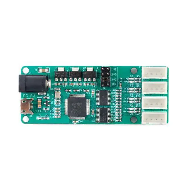 Alt view image 3 of 5 - FT4232-4TTL USB to 4-Way TTL Module UART Serial Port Module LED Indicator Micro USB COM Interface 12Mbps FT4232HL 5V 3.3V 2.5V 1.8V