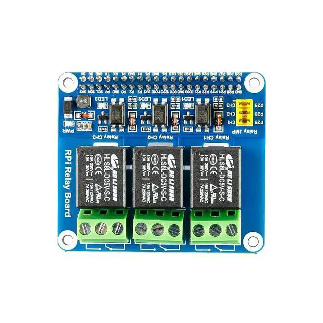 Alt view image 2 of 5 - Raspberry Pi Relay Module HAT Expansion Board Three Channel (3-CH) Power Relay Module for Raspberry Pi 4B/3B+/3B/2B/A+/B+ for Smart Home