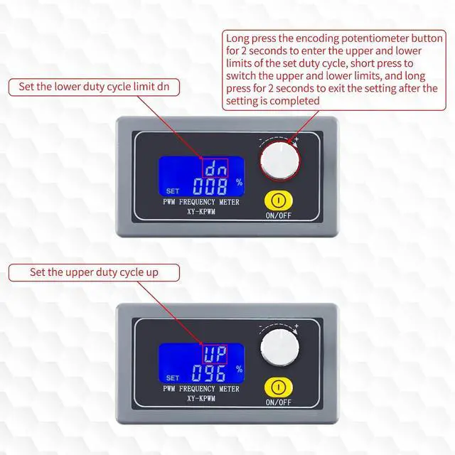 Alt view image 5 of 7 - Signal Generator XY-KPWM 1-Channel PWM Generator 1Hz-150kHz Dual Mode PWM Pulse Frequency Square Wave Signal Generator Module LCD Display 3.3-30V 5-30mA Pulse Frequency Generator with Shell